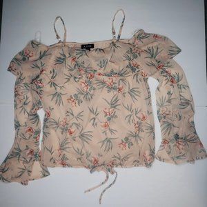 A. Byer Floral Ruffle Top